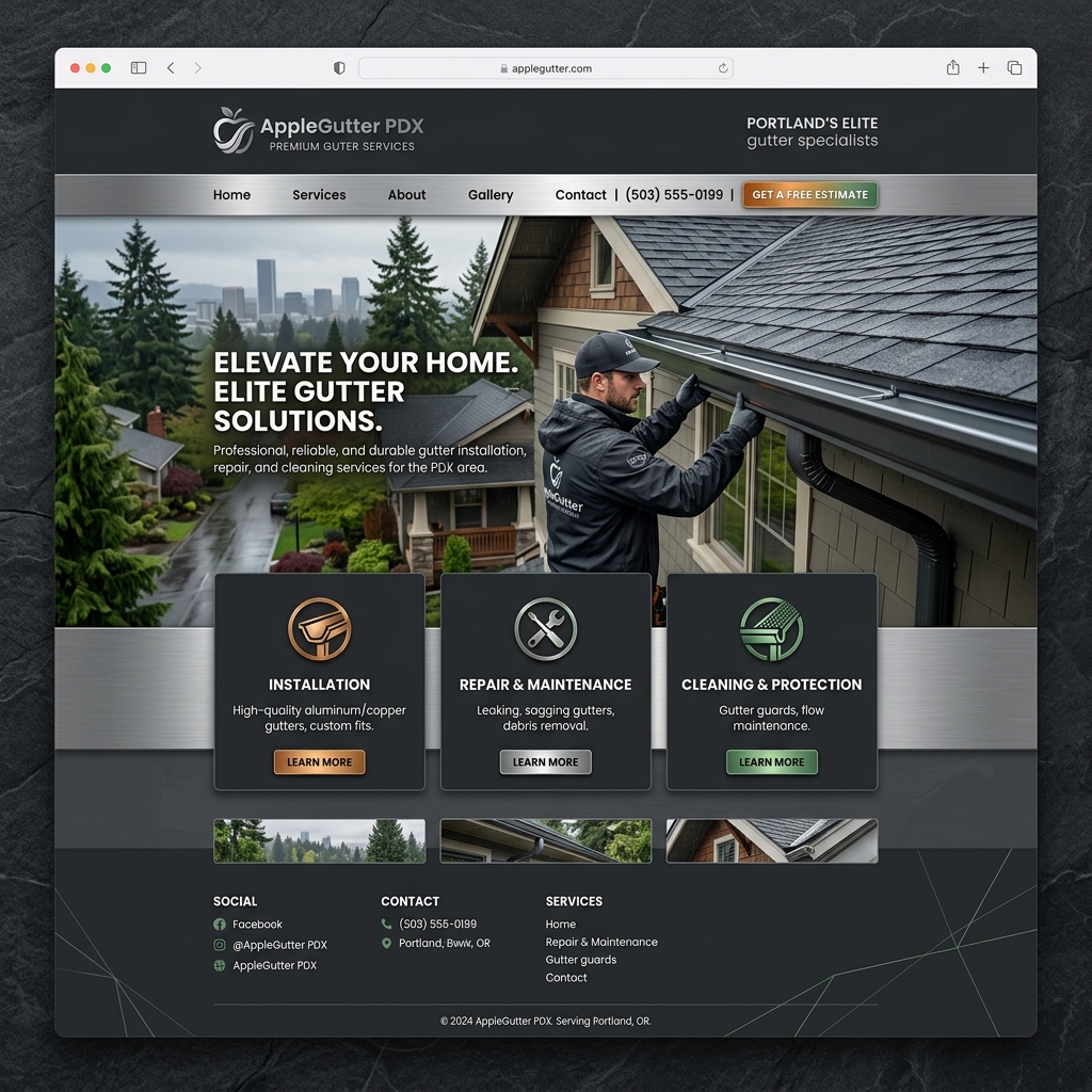 AppleGutter PDX Mockup